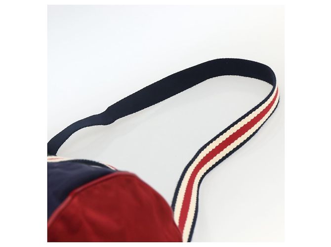 GUCCI Sherry Line Hand Bag Nylon 2way Navy Red 189657 - vista 15