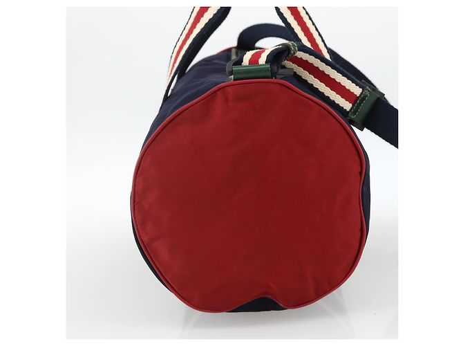 GUCCI Sherry Line Hand Bag Nylon 2way Navy Red 189657 - vista 3