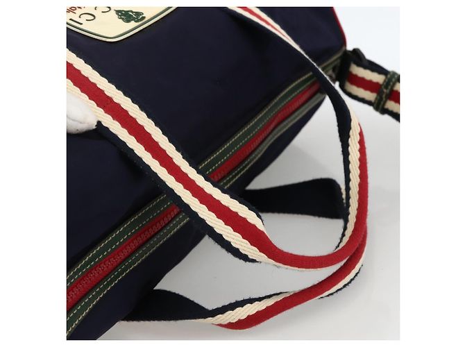 GUCCI Sherry Line Hand Bag Nylon 2way Navy Red 189657 - vista 7