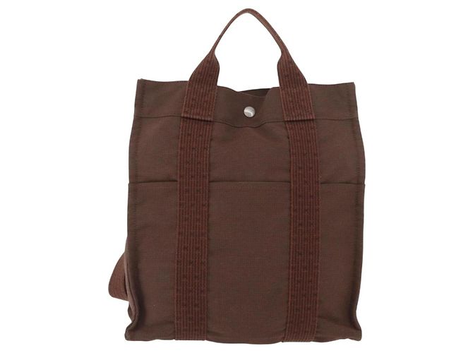Hermès HERMES Her Line Sac A Dos Backpack Canvas Brown Silver - view 13