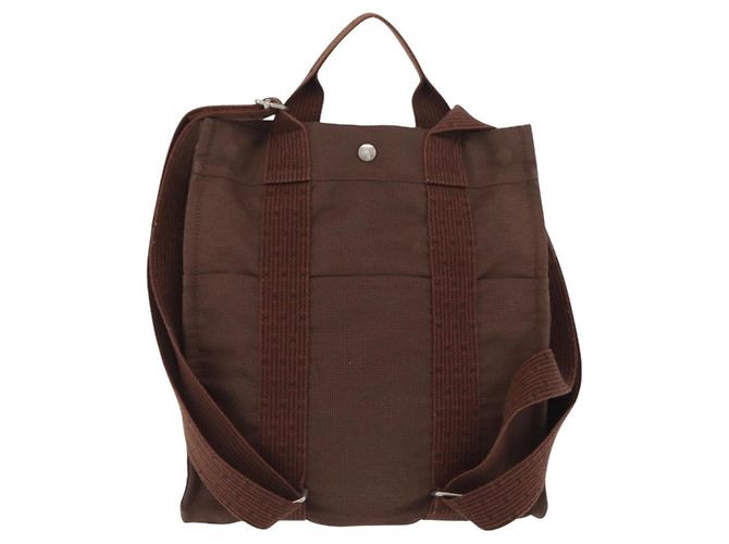 Hermès HERMES Her Line Sac A Dos Backpack Canvas Brown Silver - view 2