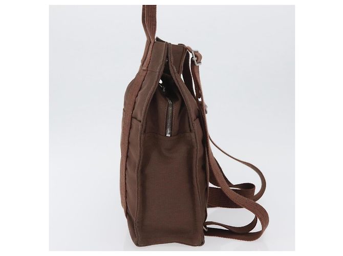 Hermès HERMES Her Line Sac A Dos Backpack Canvas Brown Silver - view 3