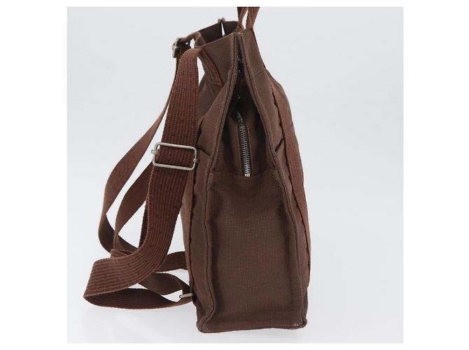 Hermès HERMES Her Line Sac A Dos Backpack Canvas Brown Silver - view 4
