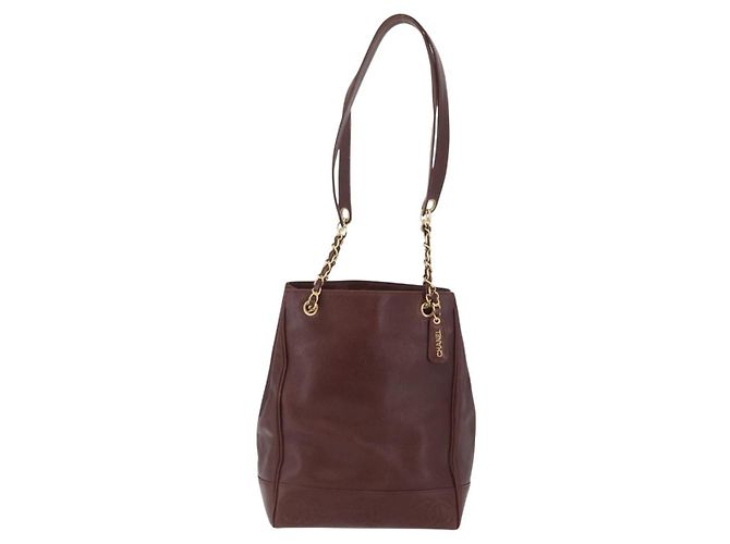 CHANEL Shoulder Bag Caviar Skin Brown Gold CC - vista 13