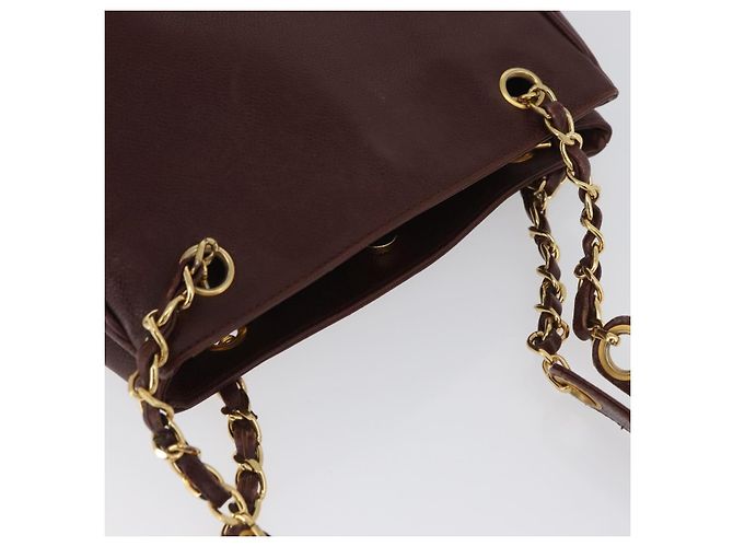 CHANEL Shoulder Bag Caviar Skin Brown Gold CC - vista 6