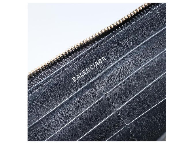 BALENCIAGA Long Wallet Leather Black 594290 - vista 17