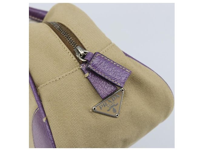 PRADA Bolso de mano Canvas Beige Silver - vista 10