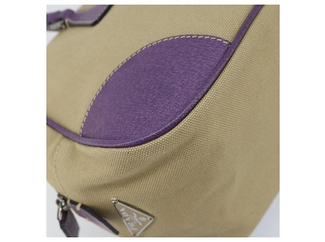 PRADA Bolso de mano Canvas Beige Silver - vista 15