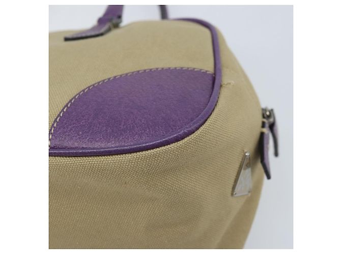 PRADA Bolso de mano Canvas Beige Silver - vista 16
