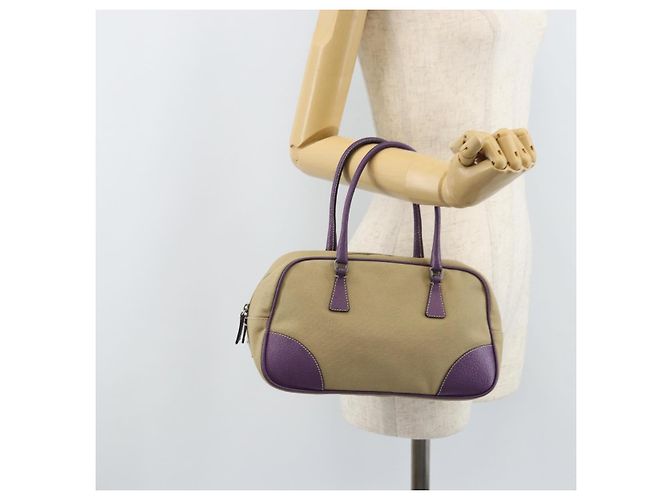 PRADA Bolso de mano Canvas Beige Silver - vista 22