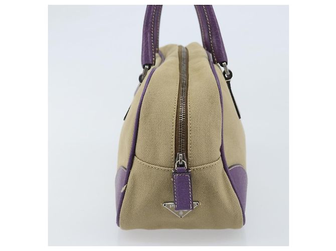 PRADA Bolso de mano Canvas Beige Silver - vista 4