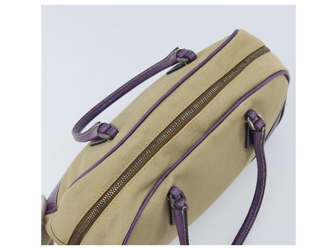 PRADA Bolso de mano Canvas Beige Silver - vista 6