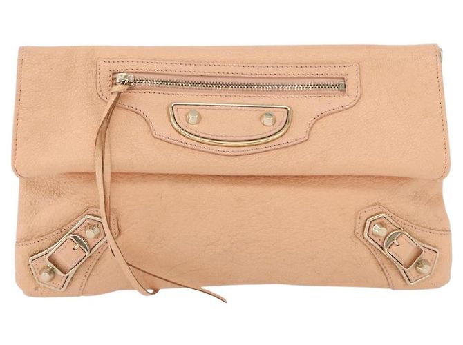 BALENCIAGA Metallic Edge Classic Envelope Bag Leather Pale Orange - vista 13