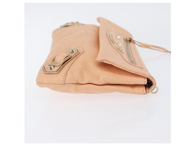 BALENCIAGA Metallic Edge Classic Envelope Bag Leather Pale Orange - vista 3