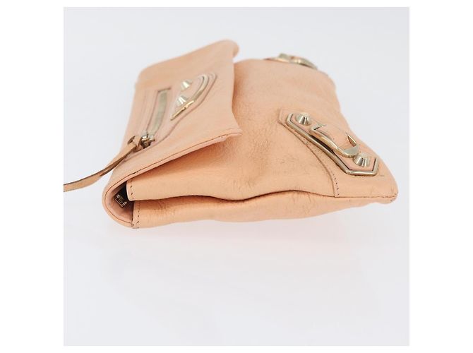 BALENCIAGA Metallic Edge Classic Envelope Bag Leather Pale Orange - vista 4