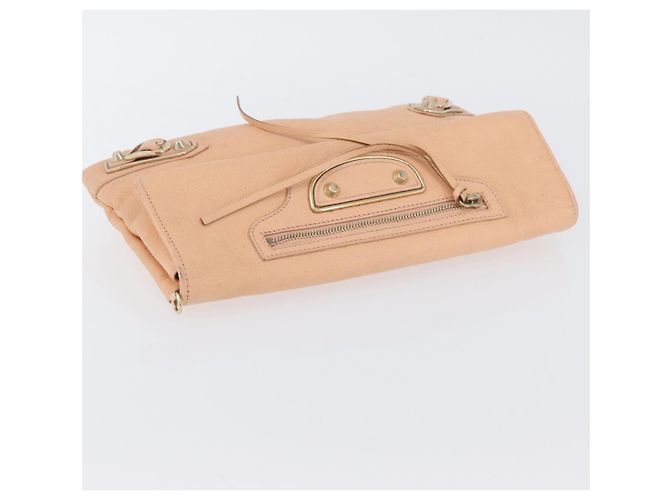 BALENCIAGA Metallic Edge Classic Envelope Bag Leather Pale Orange - vista 5