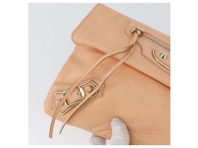 BALENCIAGA Metallic Edge Classic Envelope Bag Leather Pale Orange - vista 8