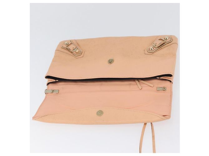 BALENCIAGA Metallic Edge Classic Envelope Bag Leather Pale Orange - vista 9