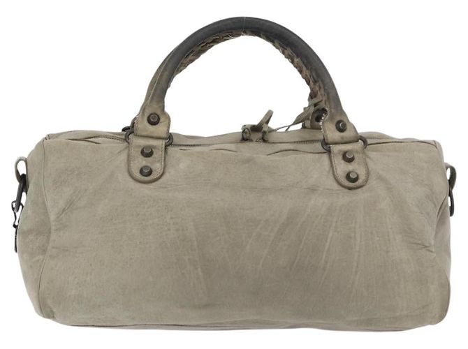 BALENCIAGA The Twiggy Hand Bag Leather 2way Ivory 128523 - vista 2