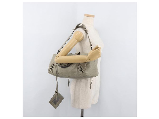 BALENCIAGA The Twiggy Hand Bag Leather 2way Ivory 128523 - vista 26
