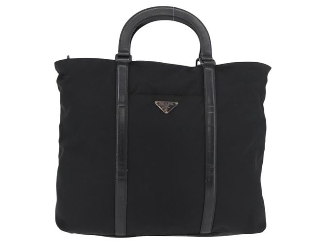 PRADA Hand Bag Nylon Leather 2way Black Silver - vista 13