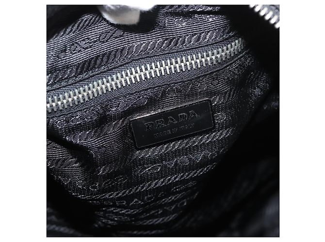 PRADA Hand Bag Nylon Leather 2way Black Silver - vista 20