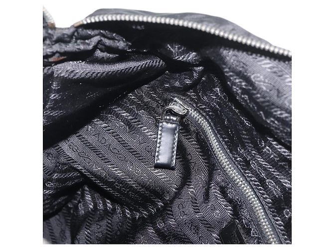PRADA Hand Bag Nylon Leather 2way Black Silver - vista 23