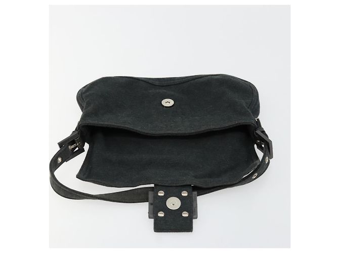 FENDI Mamma Baguette Shoulder Bag Cotton Gray Silver - view 10