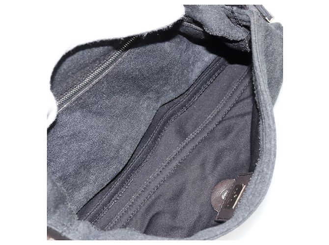 FENDI Mamma Baguette Shoulder Bag Cotton Gray Silver - view 11