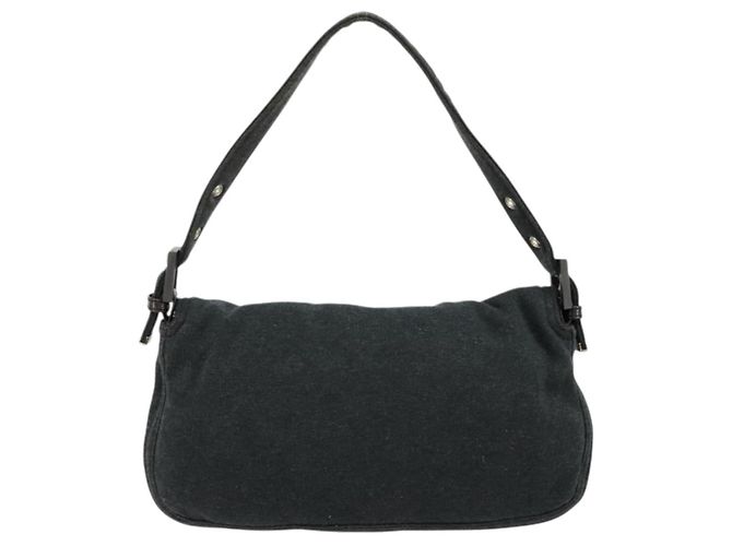 FENDI Mamma Baguette Shoulder Bag Cotton Gray Silver - view 2
