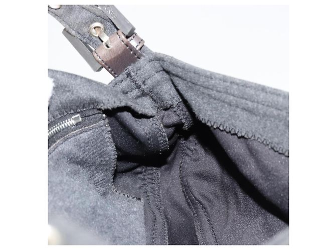 FENDI Mamma Baguette Shoulder Bag Cotton Gray Silver - view 20