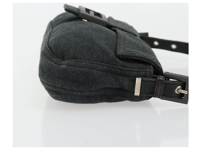 FENDI Mamma Baguette Shoulder Bag Cotton Gray Silver - view 3