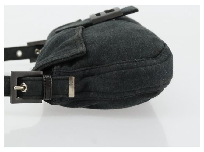 FENDI Mamma Baguette Shoulder Bag Cotton Gray Silver - view 4