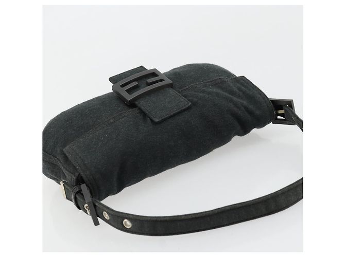 FENDI Mamma Baguette Shoulder Bag Cotton Gray Silver - view 6