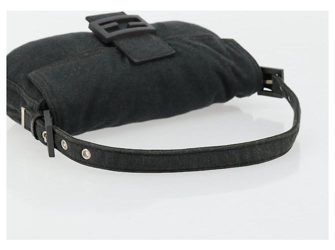 FENDI Mamma Baguette Shoulder Bag Cotton Gray Silver - view 7
