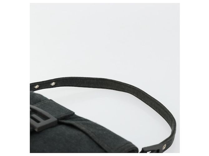 FENDI Mamma Baguette Shoulder Bag Cotton Gray Silver - view 8