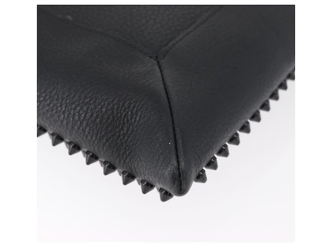 Christian Louboutin Studs Clutch Bag Leather Black Silver - vista 15