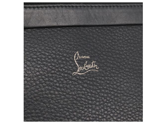 Christian Louboutin Studs Clutch Bag Leather Black Silver - vista 17
