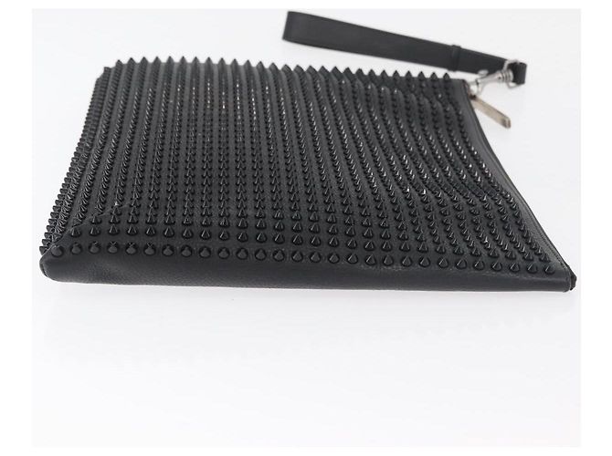 Christian Louboutin Studs Clutch Bag Leather Black Silver - vista 3