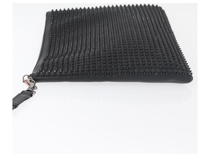 Christian Louboutin Studs Clutch Bag Leather Black Silver - vista 4