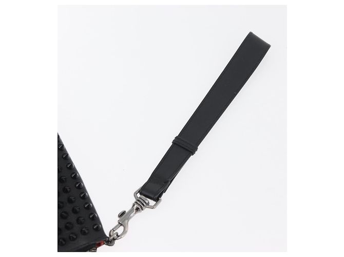 Christian Louboutin Studs Clutch Bag Leather Black Silver - vista 7