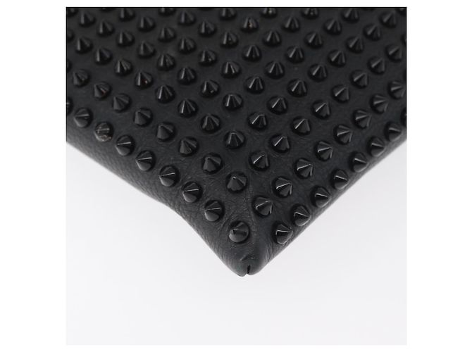 Christian Louboutin Studs Clutch Bag Leather Black Silver - vista 8