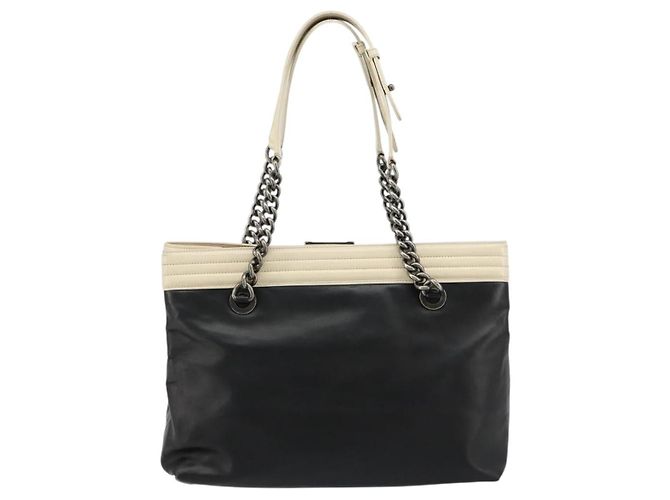 CHANEL Boy Chanel Chain Tote Bag Calf Skin Black Silver CC - Ansicht 2