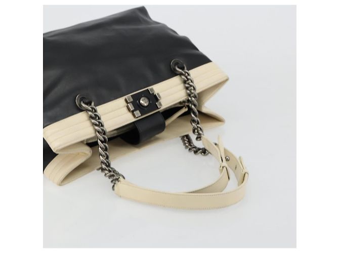 CHANEL Boy Chanel Chain Tote Bag Calf Skin Black Silver CC - Ansicht 7