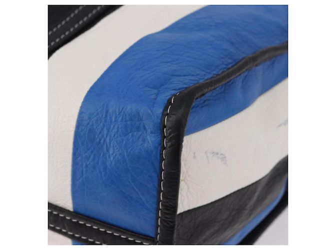 BALENCIAGA Bazaar Shopper M Tote Bag Leather Blue Silver 443097 - vista 15