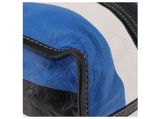 BALENCIAGA Bazaar Shopper M Tote Bag Leather Blue Silver 443097 - vista 16