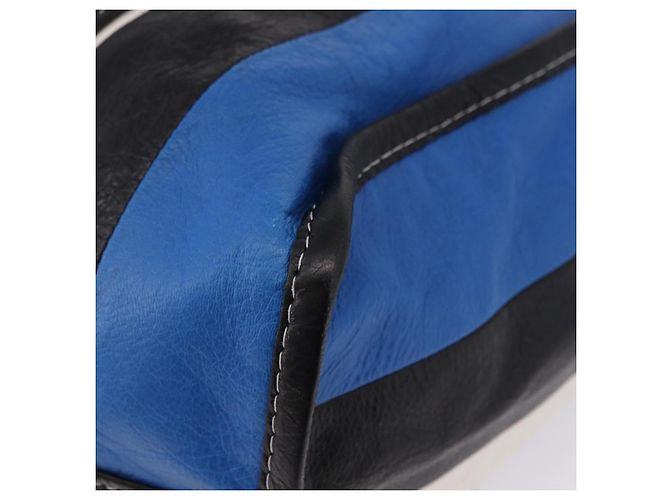 BALENCIAGA Bazaar Shopper M Tote Bag Leather Blue Silver 443097 - vista 17
