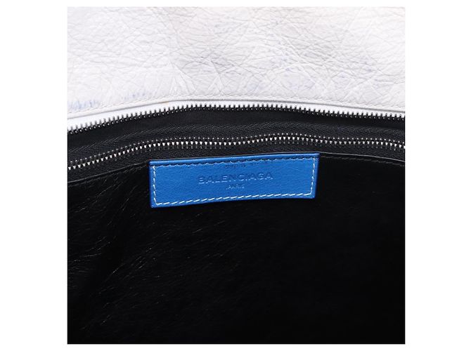 BALENCIAGA Bazaar Shopper M Tote Bag Leather Blue Silver 443097 - vista 19