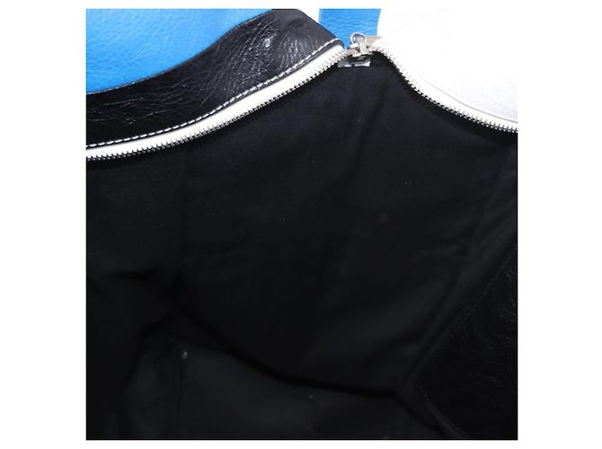 BALENCIAGA Bazaar Shopper M Tote Bag Leather Blue Silver 443097 - vista 21