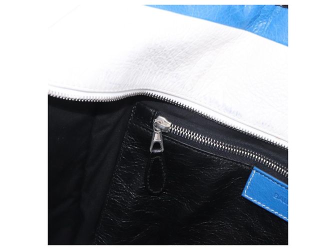 BALENCIAGA Bazaar Shopper M Tote Bag Leather Blue Silver 443097 - vista 22